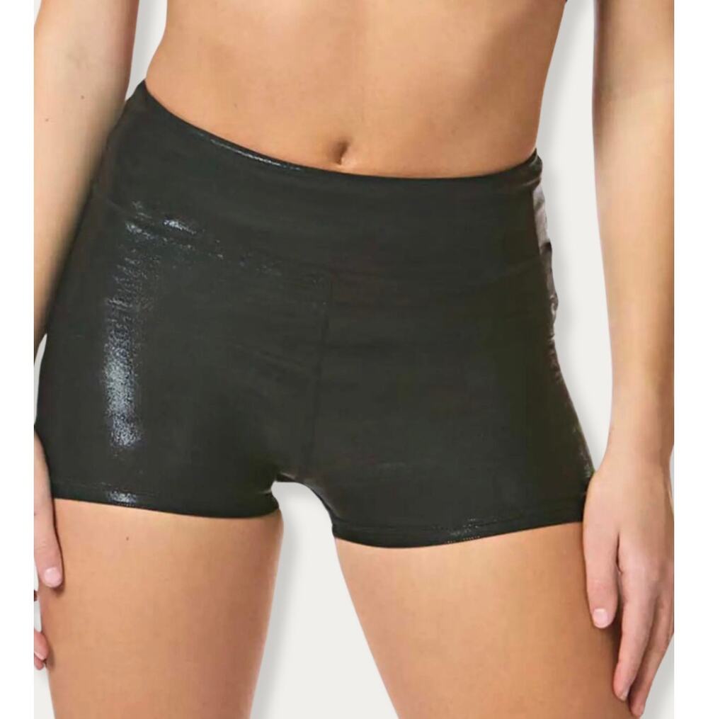 Balera Black Metallic Gymnastics Booty Dancer Shorts M Womens
